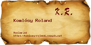 Komlósy Roland névjegykártya