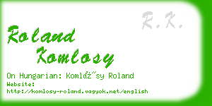 roland komlosy business card